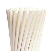 Straight Paper Disposable Straws 10 inch White_0