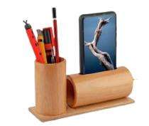 Wooden Brown Office Pen Stand_0