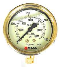 MASS 0 to 210 bar Glycerin Pressure Gauge 63 mm_0