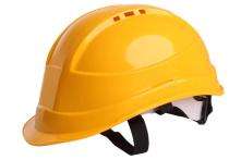 Plastic Yellow Air Ventilated Safety Helmets_0
