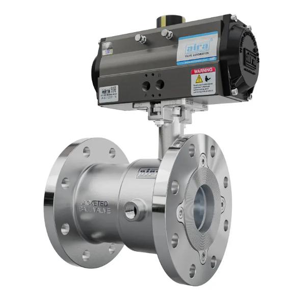 AIRA 15 mm Actuator Cast Iron Ball Valves Flanged Single Piece Jacketed_1