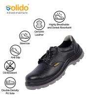 L&T SuFin Brand - Solido Essentials Low Ankle SY01 Split Barton Print Steel Toe Safety Shoes Black_0