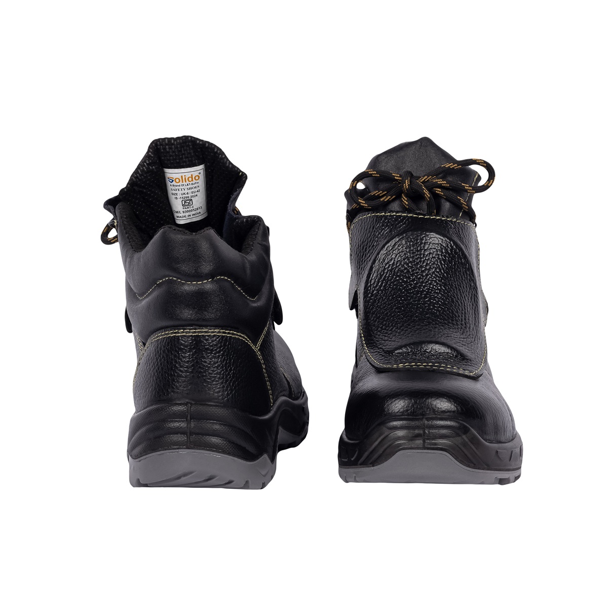 L&T SuFin Brand - Solido Kevlar SY06 Split Barton Print Steel Toe Safety Shoes Black_1