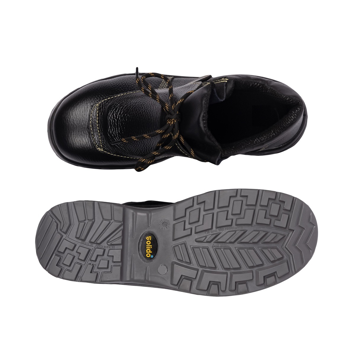 L&T SuFin Brand - Solido Kevlar SY06 Split Barton Print Steel Toe Safety Shoes Black_3