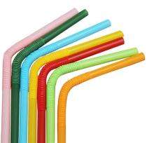 Tera Nova Bendable Plastic Disposable Straws 20 cm Multicolour_0