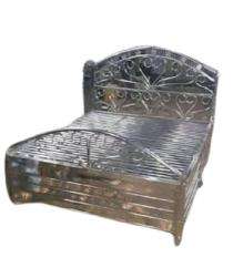 Stainless Steel Box King Bed 6 x 5 ft Silver_0