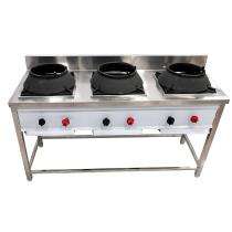 CG-3 3 Burners Commercial Gas Stove Stainless Steel Silver_0
