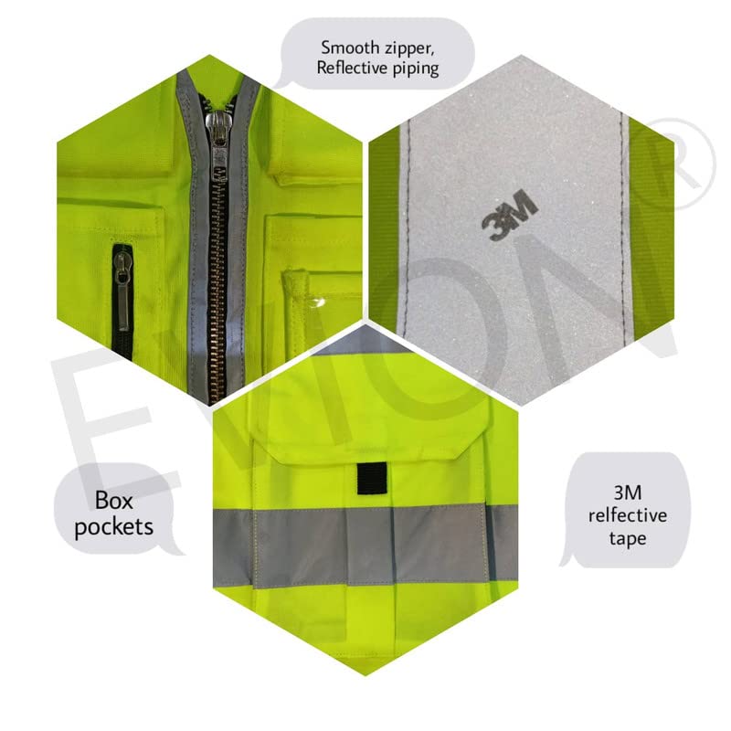 EVION Polyester Safety Jackets L ES-024 Reflective Green_4