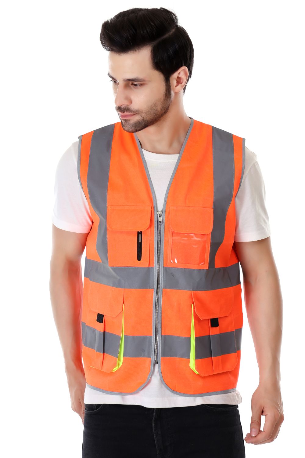 EVION Polyester Safety Jackets L ES-024 Reflective Orange_3