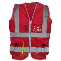 EVION Polyester Safety Jackets M ES-024 Reflective Red_0