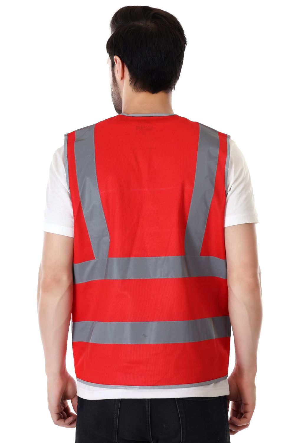 EVION Polyester Safety Jackets L ES-024 Reflective Red_4