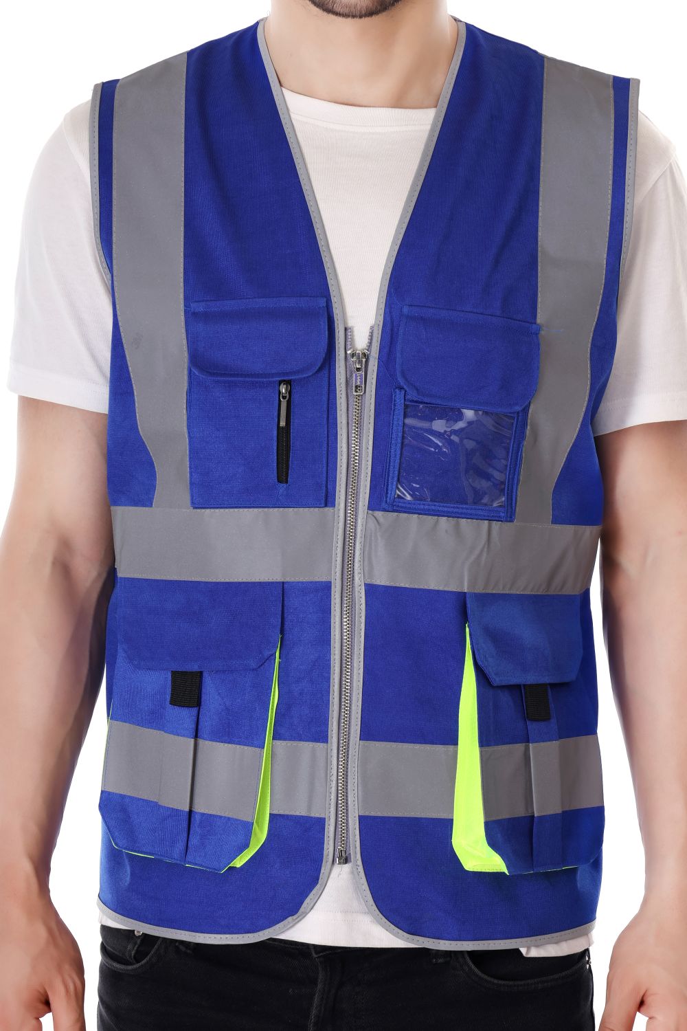 EVION Polyester Safety Jackets L ES-024 Reflective Royal Blue_2
