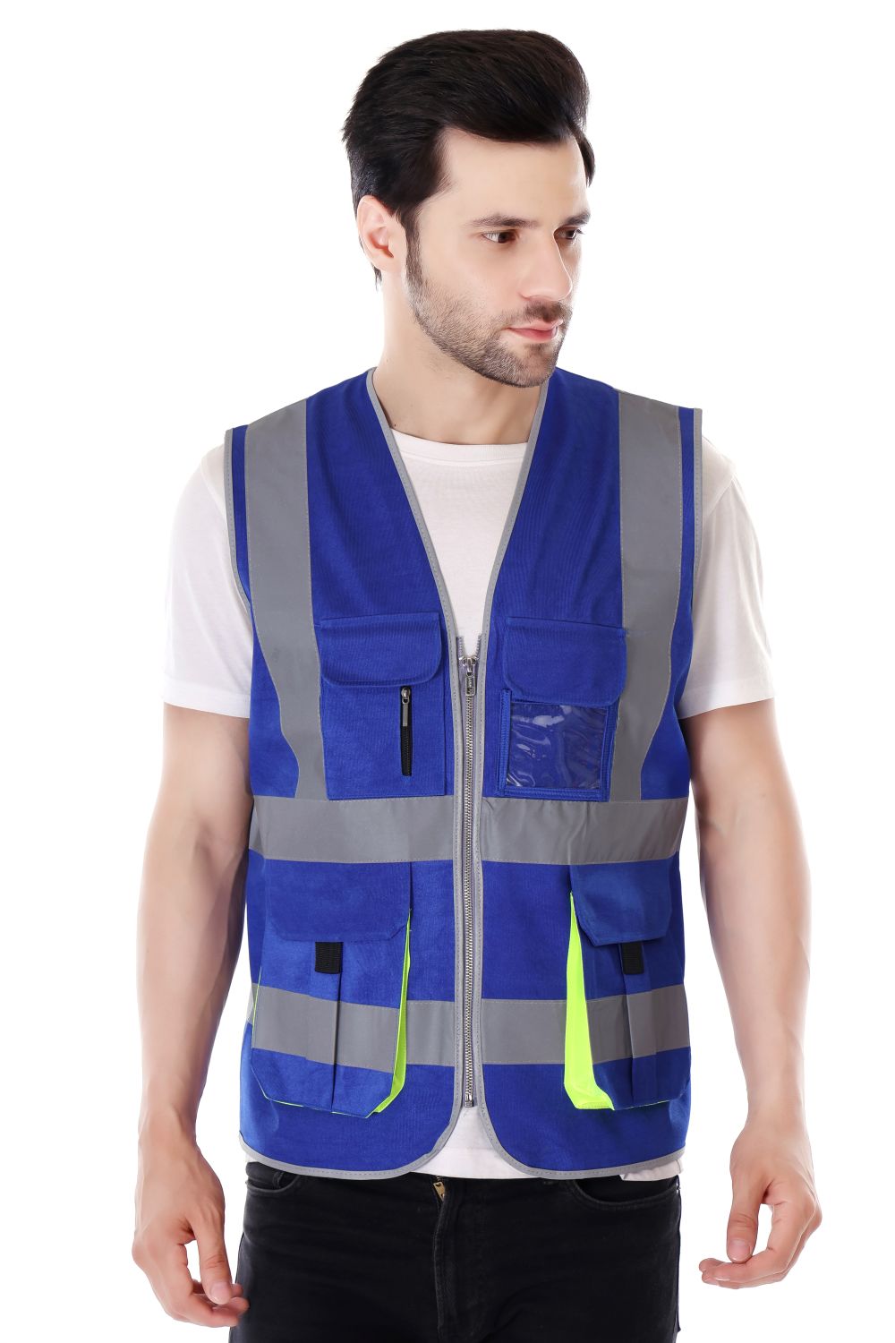 EVION Polyester Safety Jackets L ES-024 Reflective Royal Blue_3