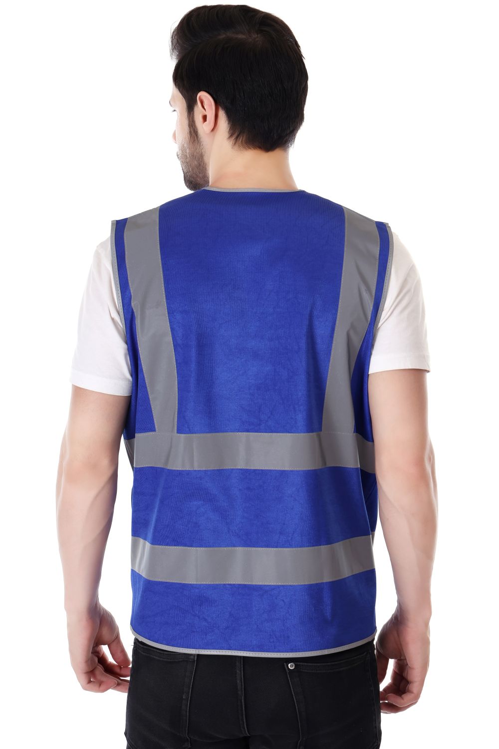 EVION Polyester Safety Jackets L ES-024 Reflective Royal Blue_4