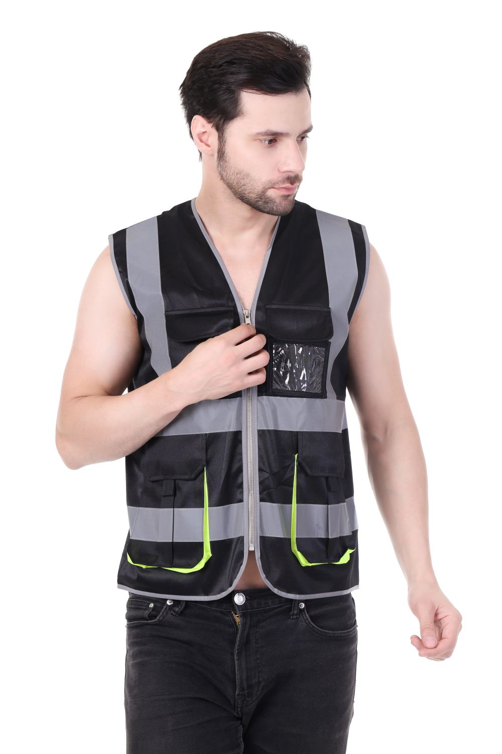 EVION Polyester Safety Jackets XXXL ES-024 Reflective Black_3