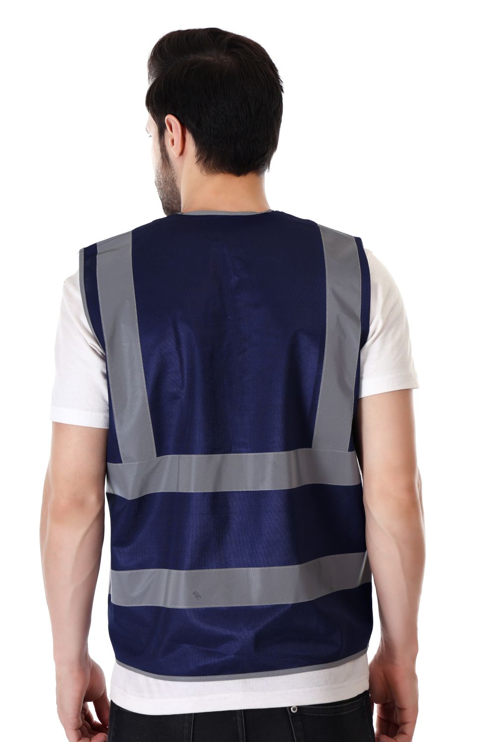 EVION Polyester Safety Jackets L ES-024 Reflective Navy Blue_2