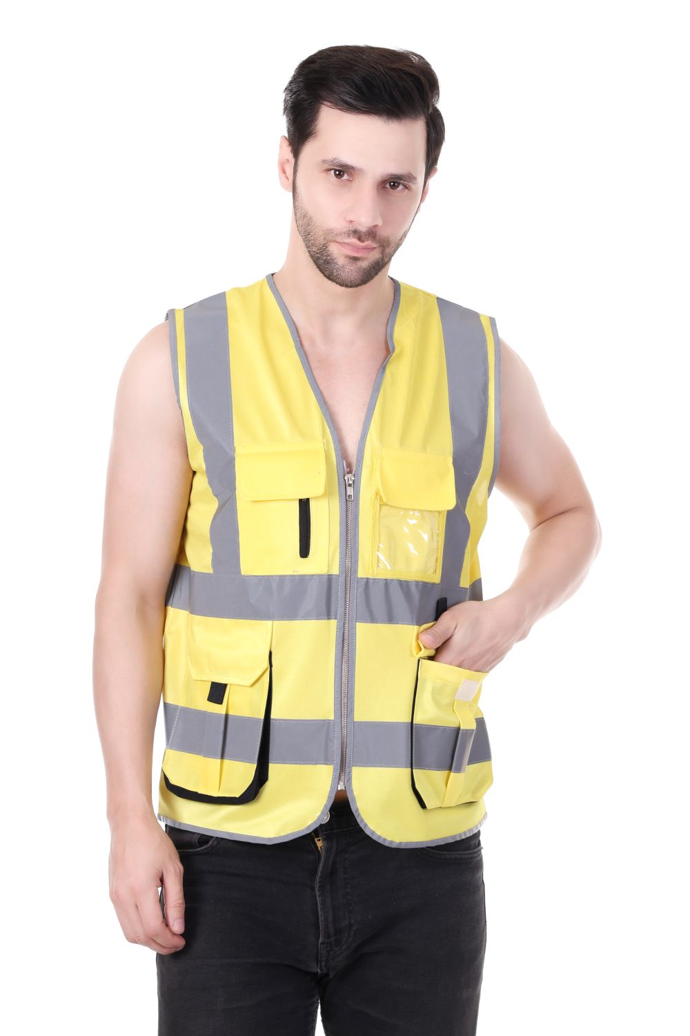 EVION Polyester Safety Jackets L ES-024 Reflective Yellow_1
