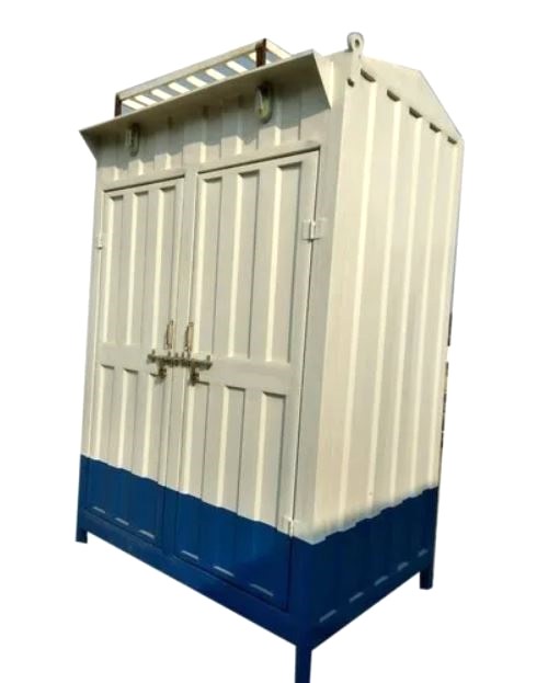 DPI Mild Steel 7 ft Portable Toilet Cabin Blue and White_1