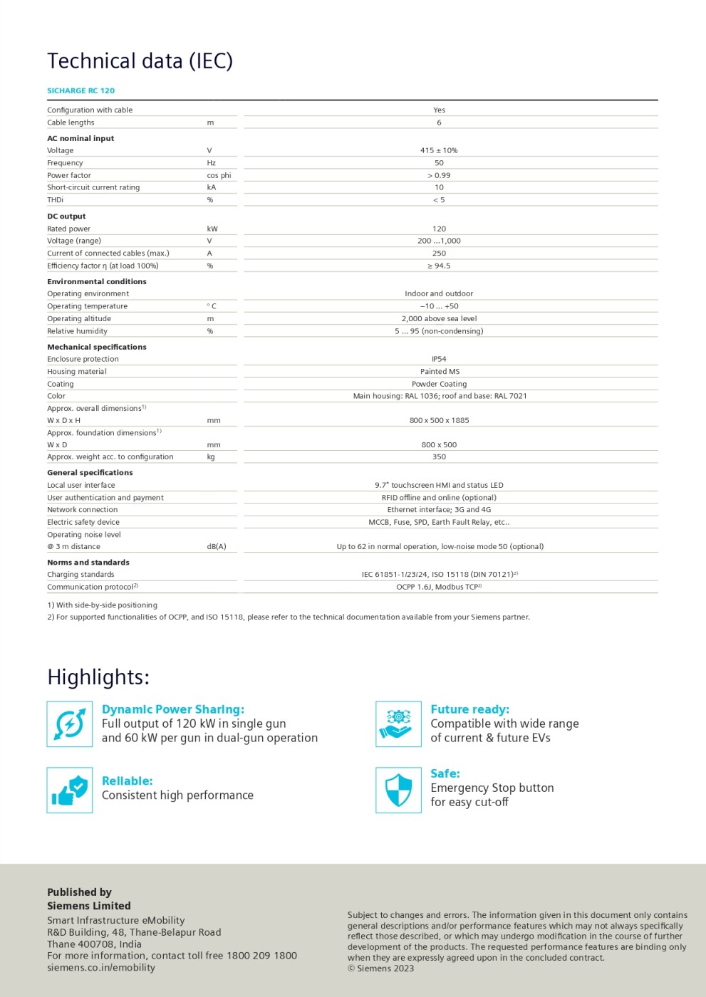 SIEMENS Outdoor EV Charging Outlet SICHARGE RC 120_2