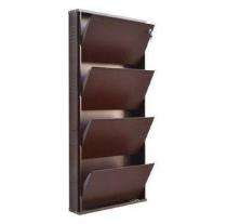 Mild Steel 4 Shelves Shoe Rack 15 Pairs 4 x 2 ft Brown_0