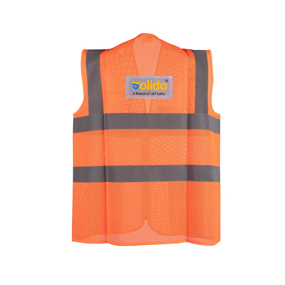 L&T SuFin Brand - Solido 100% Polyester Safety Jackets L Hi-Vis 100 Pro Reflective Orange_1