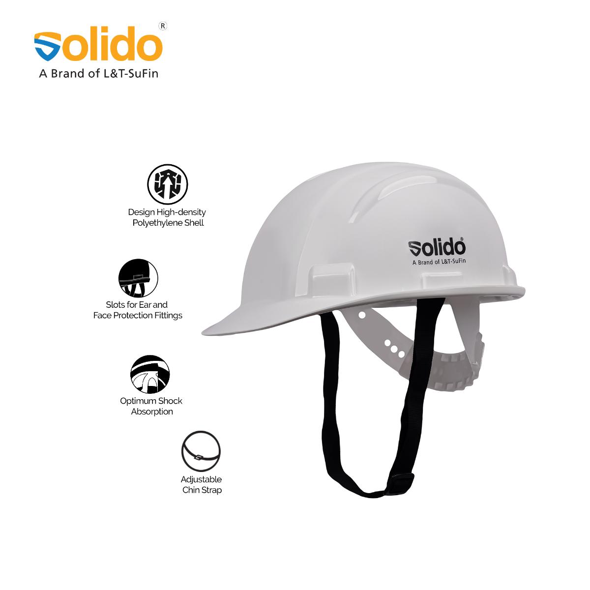 L&T SuFin Brand - Solido HDPE White Modular Safety Helmets Core HA01N_1