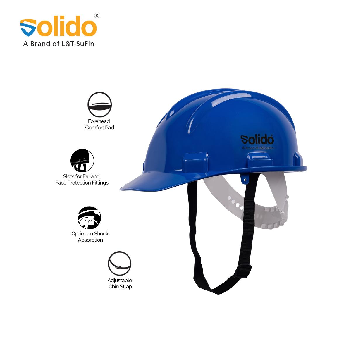 L&T SuFin Brand - Solido HDPE Blue Modular Safety Helmets Pro HA02N_1