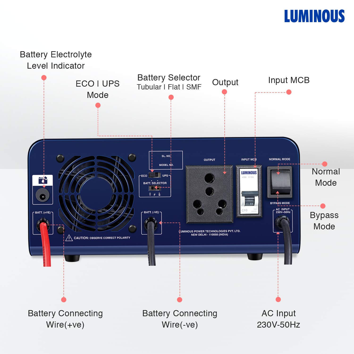 LUMINOUS Zelio+ 1100 756 W 900 VA Sine Wave Inverter_2