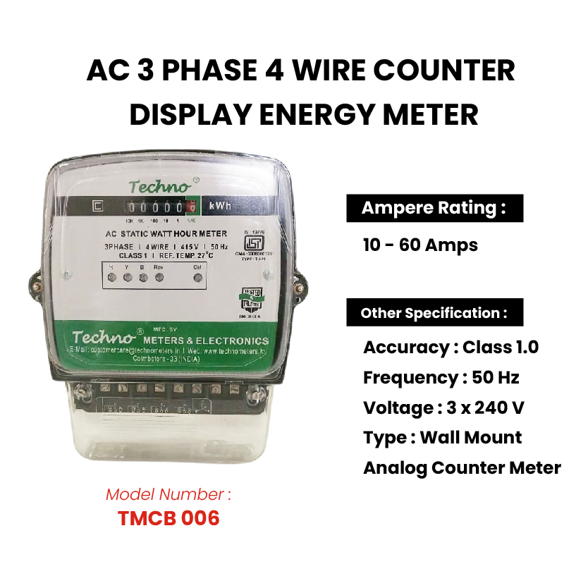 Techno TMCB 006 10 - 60 A Three Phase Analog Energy Meters_2