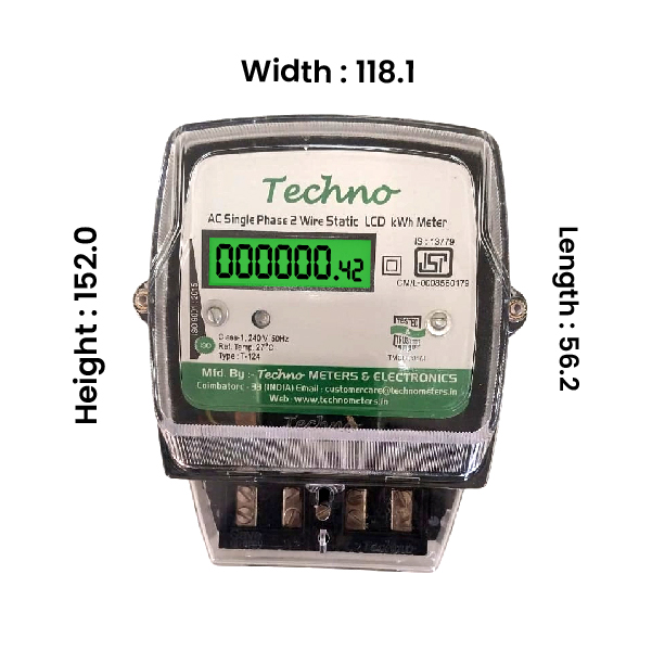 TECHNO TMCB 01M 5 - 30 A Single Phase LCD Digital Display Energy Meters_4