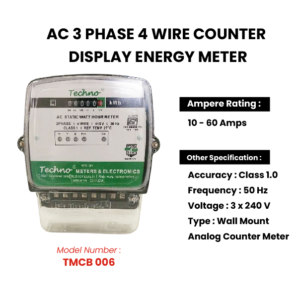 TECHNO TMCB 006 10 - 60 A Three Phase Analog Energy Meters_3