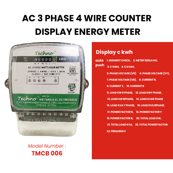 TECHNO TMCB 006 10 - 60 A Three Phase Analog Energy Meters_4