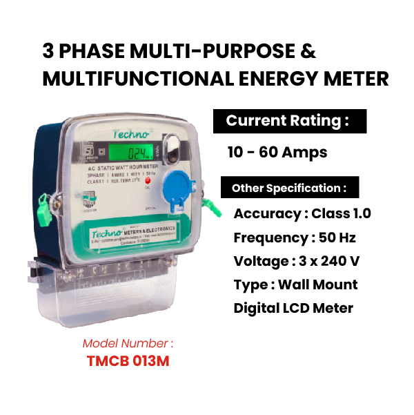 TECHNO TMCB 013M 10 - 60 A Three Phase Digital Energy Meters_3