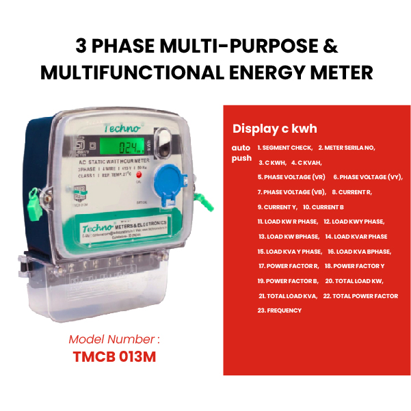 TECHNO TMCB 013M 10 - 60 A Three Phase Digital Energy Meters_4