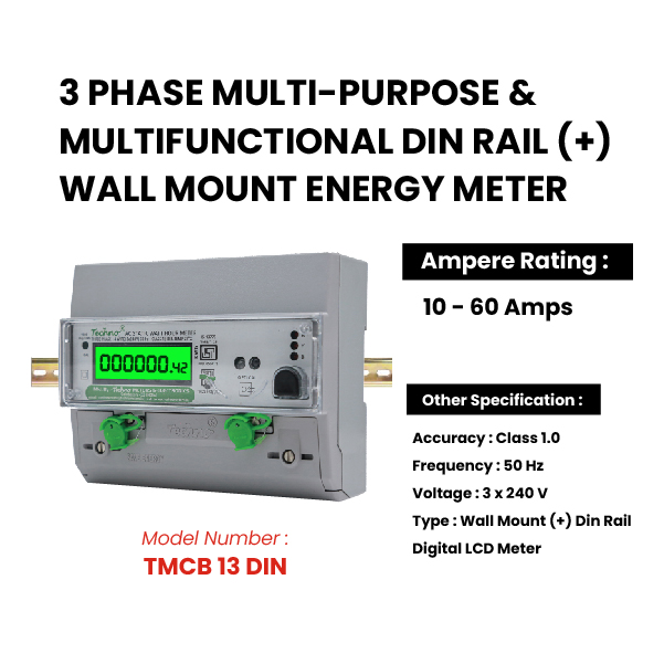 TECHNO TMCB 013 DIN 10 - 60 A Single Phase Digital Energy Meters_2