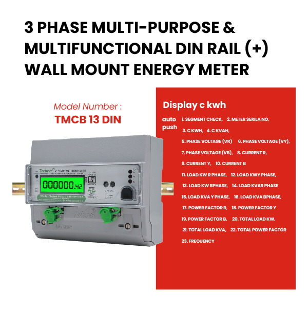 TECHNO TMCB 013 DIN 10 - 60 A Single Phase Digital Energy Meters_3