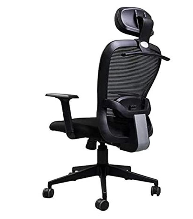 BALAJI Revolving Black 1150 x 640 mm Metal Office Chairs_1