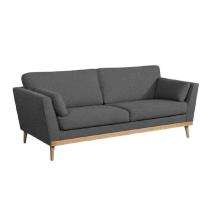 Decent Wooden 2 Seater Grey Sofa Set_0