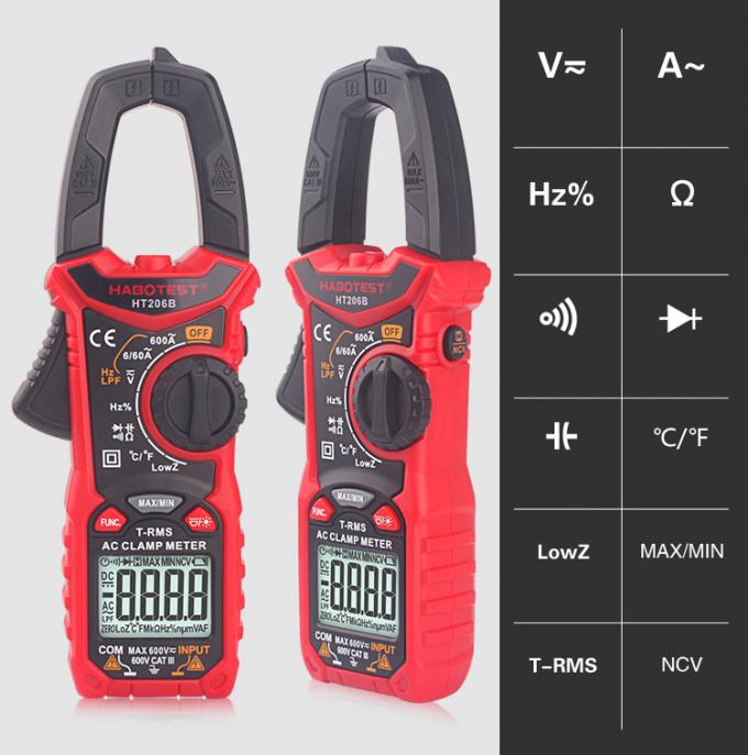HABOTEST HT206B 60A/600A 6V/60V/600V AC DC Clamp Meter_2