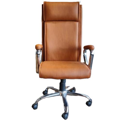 Decent Revolving Chair Brown 1270 x 700 x 690 mm Mild Steel Office Chairs_2