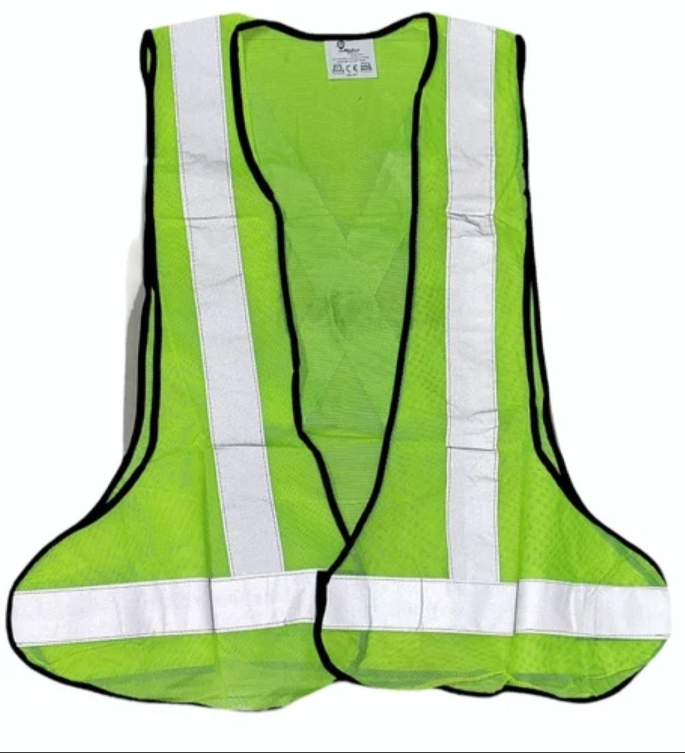 Evion Polyester Safety Jackets Free Size 1100 3 Side Open Green_2