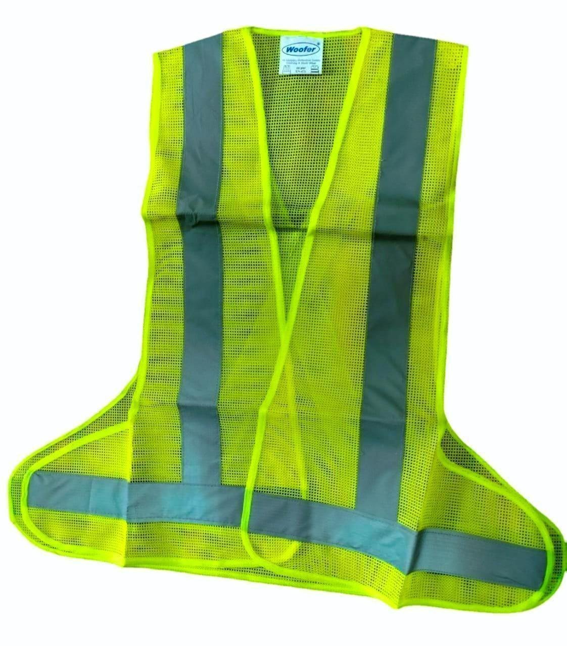 Evion Polyester Safety Jackets Free Size 1100 3 Side Open Green_4