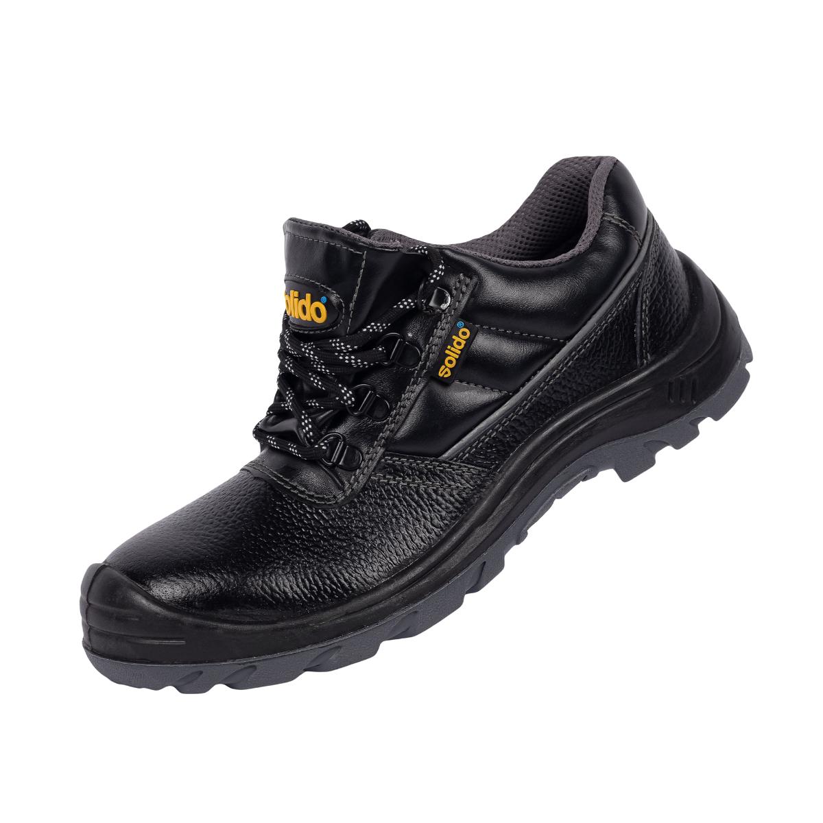 L&T SuFin Brand - Solido Advance Low Ankle SH01 Reflective Material Quarter Steel Toe Safety Shoes Black_2