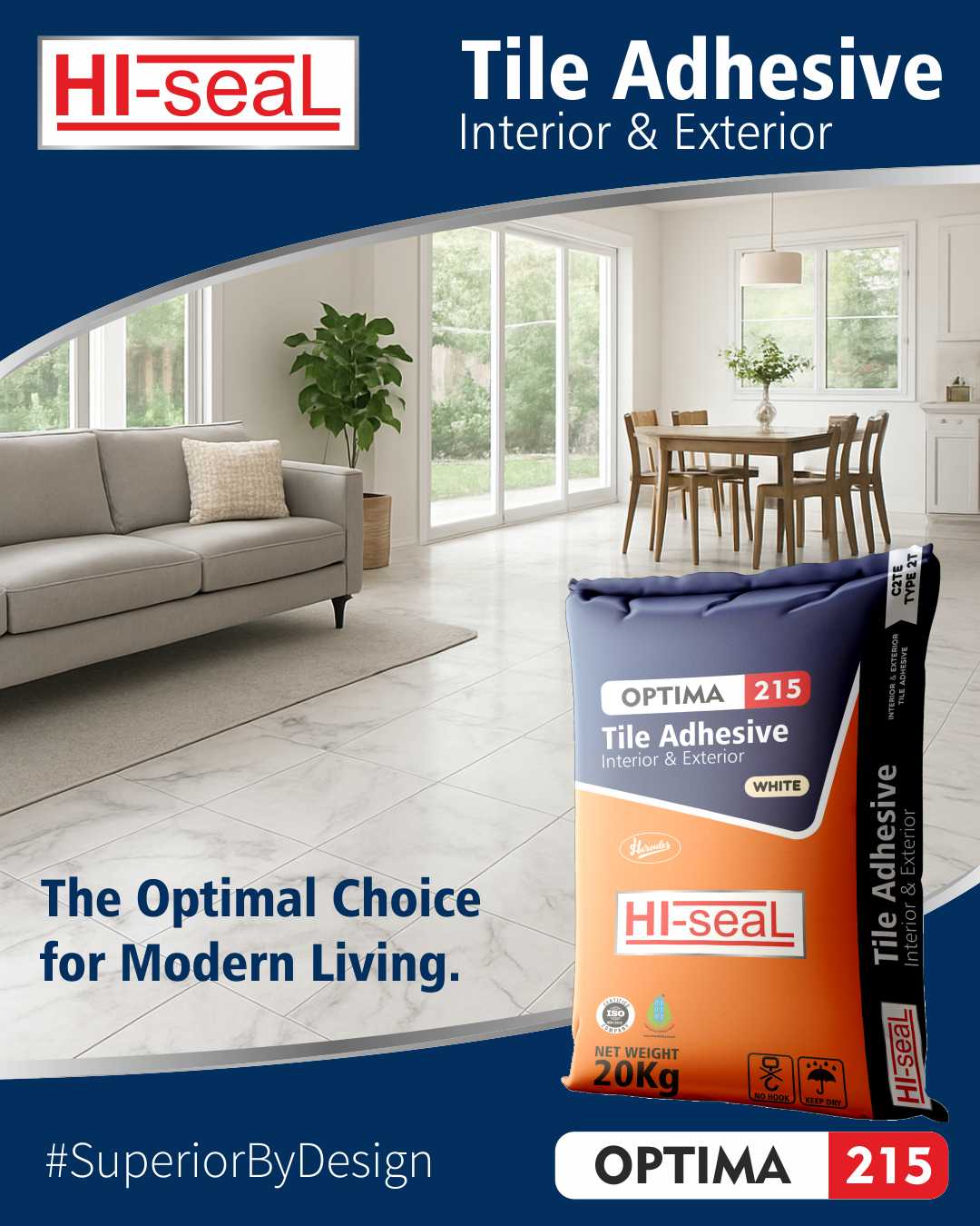 HI-seaL Optima 215 Polymer Modified Cementitious Tile Adhesive 20 kg_1