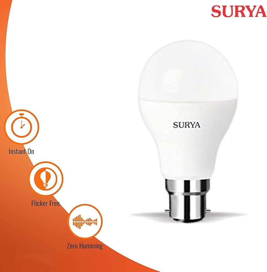 SURYA 10 W White B22D 100 piece 25000 h LED Bulbs_1