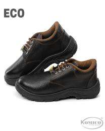 Komico Eco Synthetic Leather Metal Toe Safety Shoes Black_0