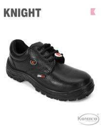 Komisafe Knight Real Leather Metal Toe Safety Shoes Black_0