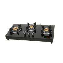 38 Hobs Auto Ignition 3 Burner Commercial Gas Stove Stainless Steel Black_0