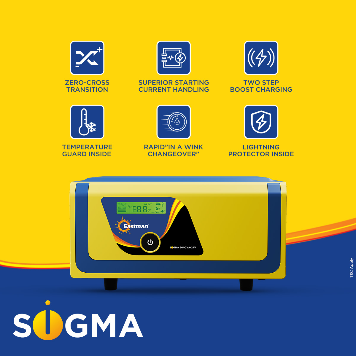 Eastman Sigma 2000VA 1600 W 2000 VA Square Wave Inverter_2