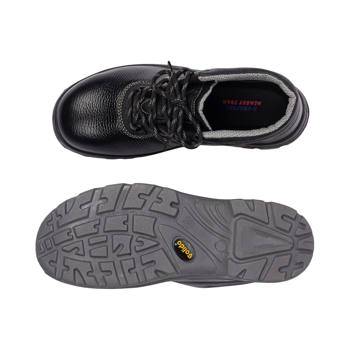 L&T SuFin Brand - Solido Essentials High Ankle SY02 Barton Print Full Grain Steel Toe Safety Shoes Black_3